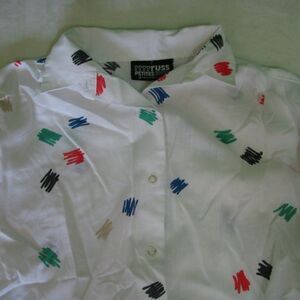 Vintage 80s Russ Petites Abstract Pattern Blouse